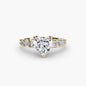 The Graduated Accent Ring setting Aces Jewellers 9K Yellow Gold Heart 