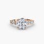 The Graduated Accent Ring setting Aces Jewellers 9K Rose Gold Oval 