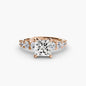 The Graduated Accent Ring setting Aces Jewellers 9K Rose Gold Princess 
