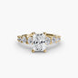 The Graduated Accent Ring setting Aces Jewellers 9K Yellow Gold Radiant 