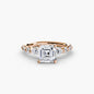 The Tiered Accent Ring setting Aces Jewellers 9K Rose Gold Asscher 