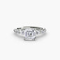 The Tiered Accent Ring setting Aces Jewellers 9K White Gold Asscher 