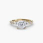 The Tiered Accent Ring setting Aces Jewellers 9K Yellow Gold Asscher 