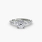 The Tiered Accent Ring setting Aces Jewellers 9K White Gold Cushion 