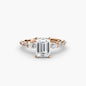 The Tiered Accent Ring setting Aces Jewellers 9K Rose Gold Emerald 