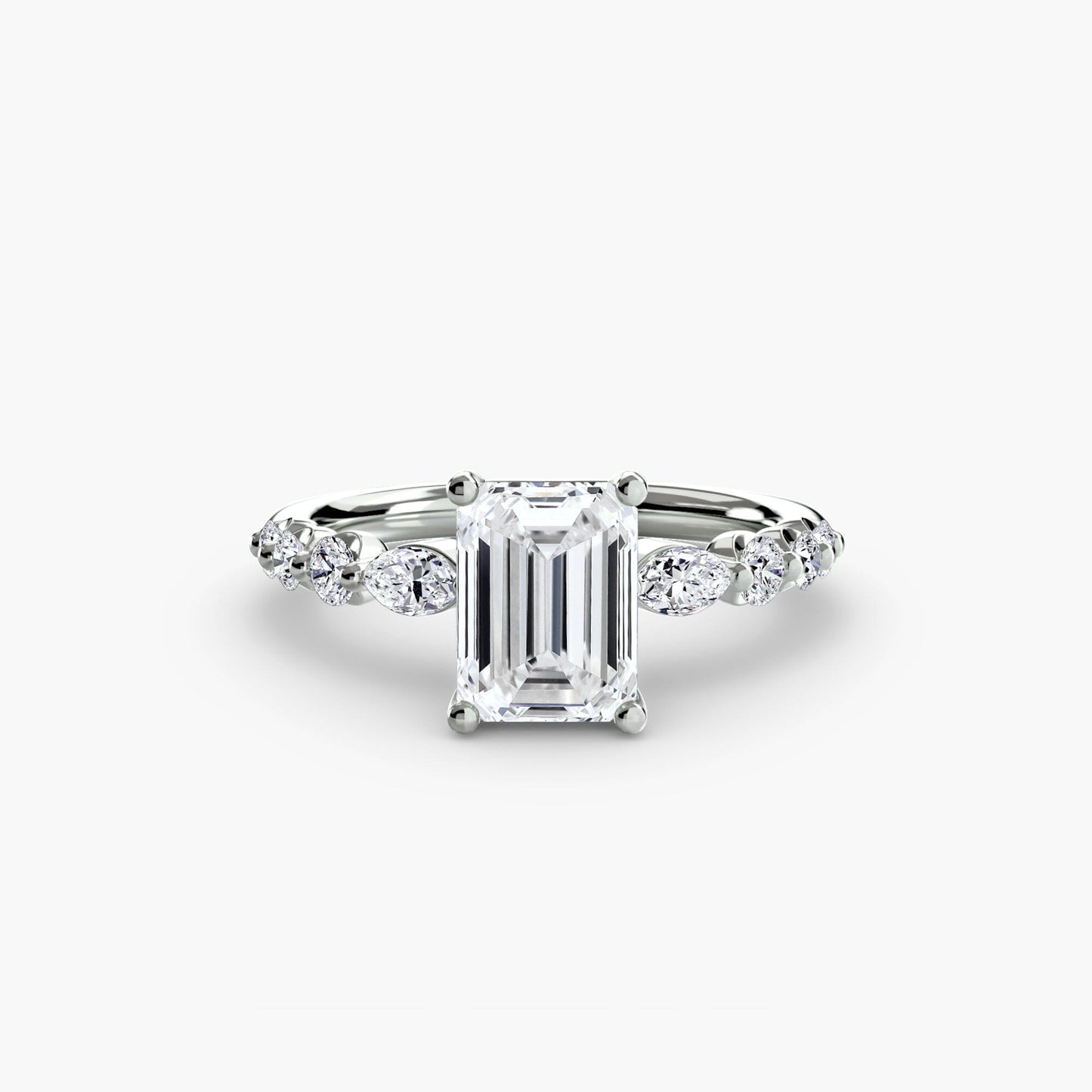The Tiered Accent Ring setting Aces Jewellers 9K White Gold Emerald 