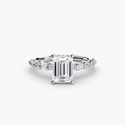 The Tiered Accent Ring setting Aces Jewellers 9K White Gold Emerald 