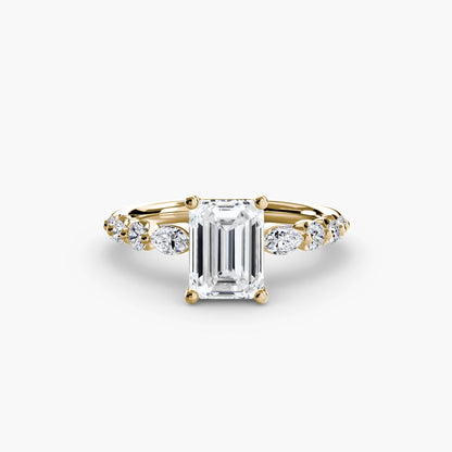 The Tiered Accent Ring setting Aces Jewellers 9K Yellow Gold Emerald 
