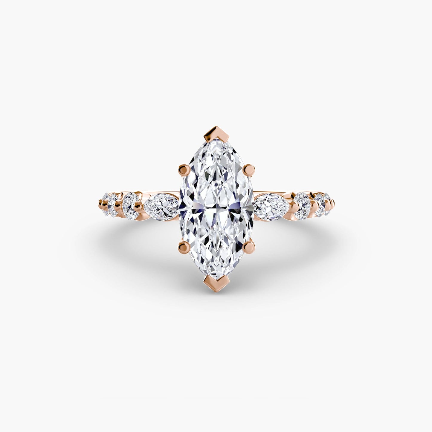 The Tiered Accent Ring setting Aces Jewellers 9K Rose Gold Marquise 