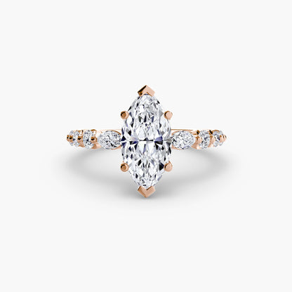 The Tiered Accent Ring setting Aces Jewellers 9K Rose Gold Marquise 