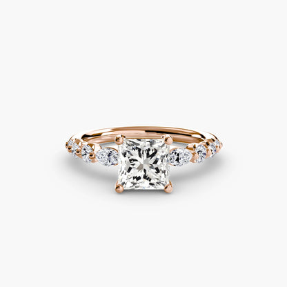 The Tiered Accent Ring setting Aces Jewellers 9K Rose Gold Princess 