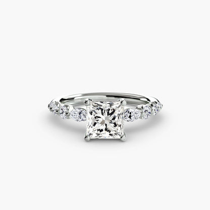 The Tiered Accent Ring setting Aces Jewellers 9K White Gold Princess 
