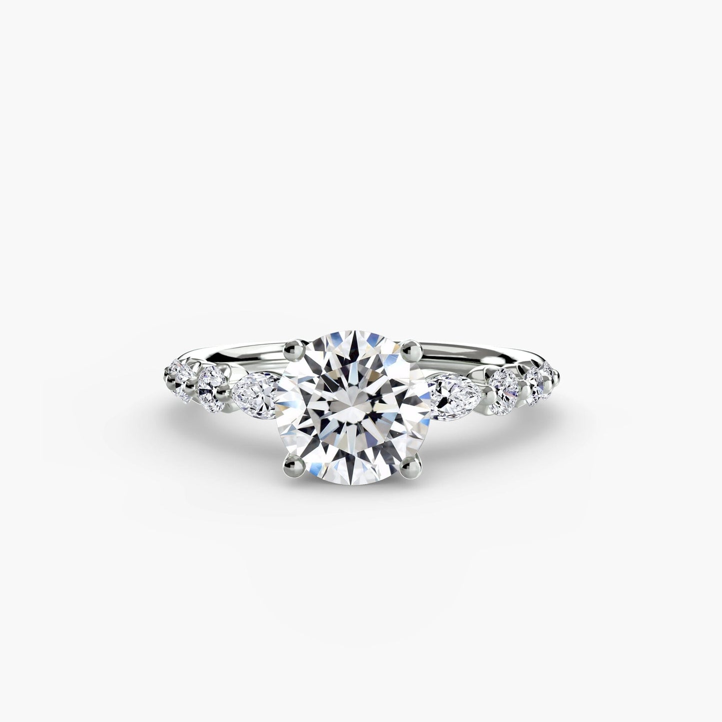 The Tiered Accent Ring setting Aces Jewellers 9K White Gold Round 