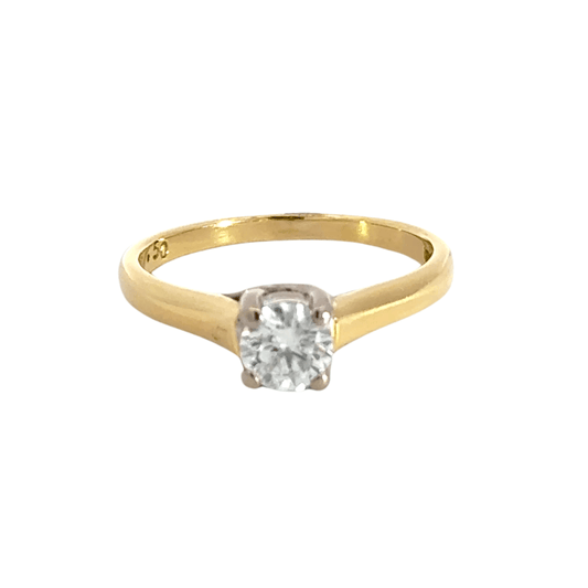 18CT Yellow Gold Solitaire Diamond Ring Aces Jewellers 