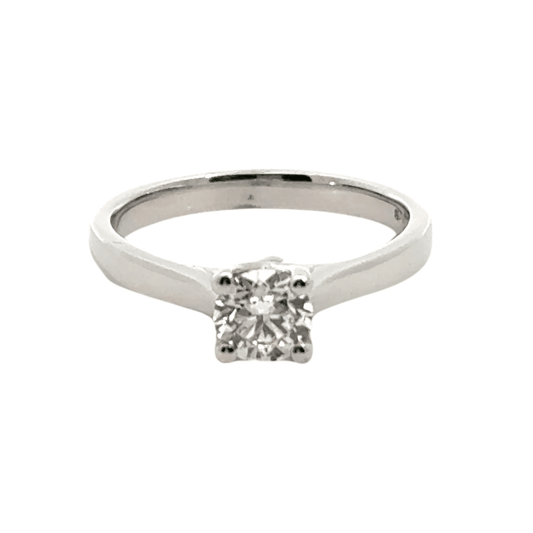 18CT White Gold Solitaire Diamond Ring Aces Jewellers 