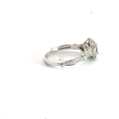 18CT White Gold Halo Diamond Ring Aces Jewellers 