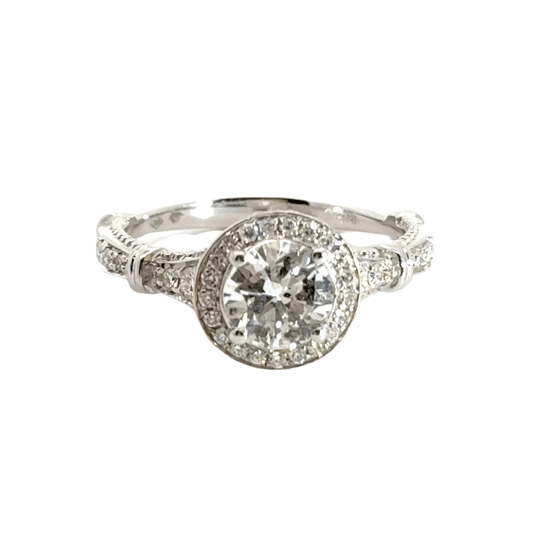 18CT White Gold Halo Diamond Ring Aces Jewellers 