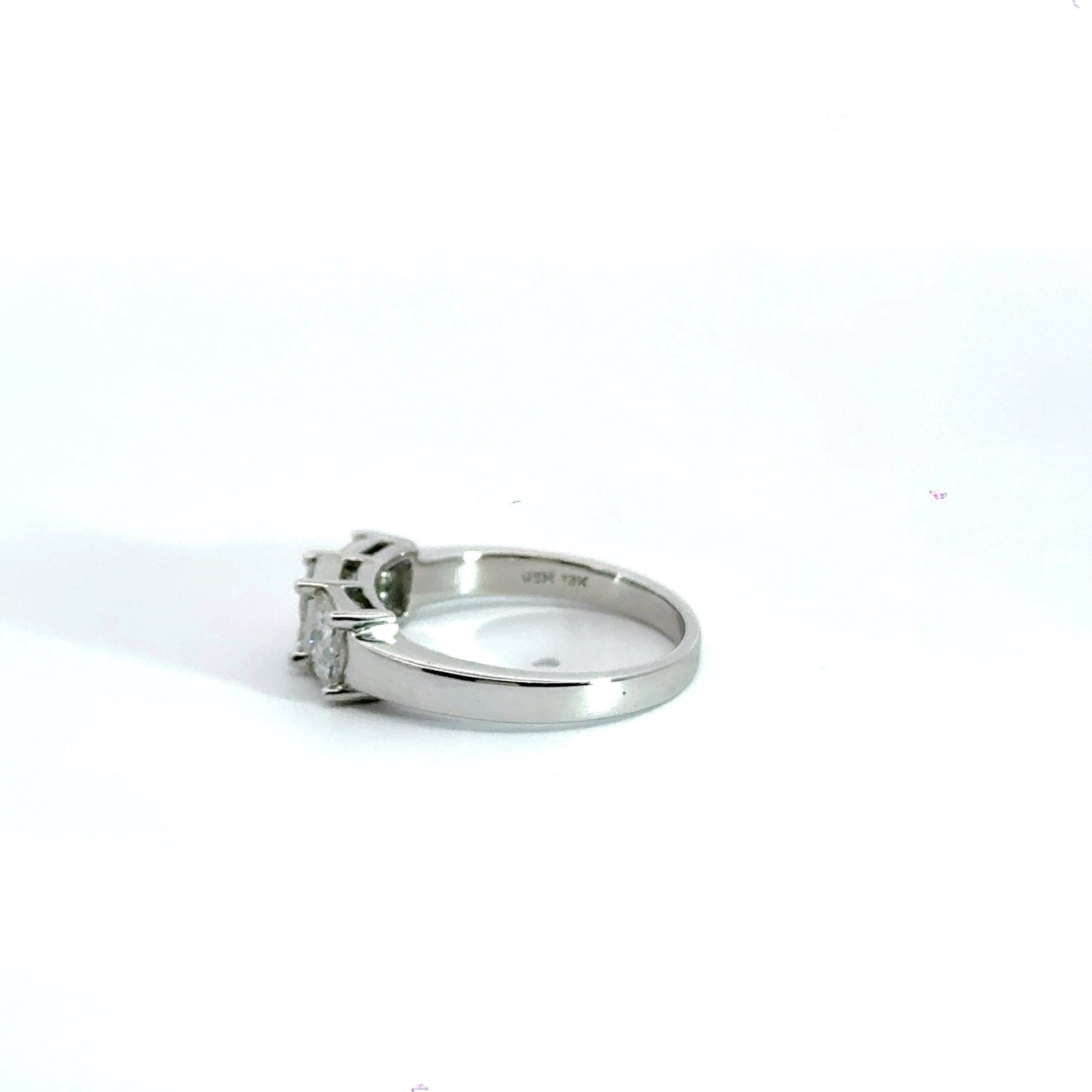 18CT White Gold Princess Diamond Trilogy Ring Aces Jewellers 