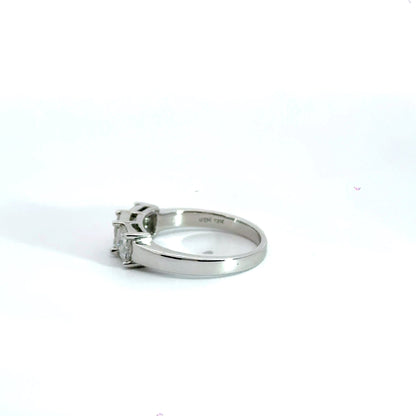 18CT White Gold Princess Diamond Trilogy Ring Aces Jewellers 