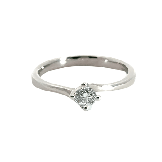 18CT White Gold Solitaire Diamond Ring 0.25CT Aces Jewellers 