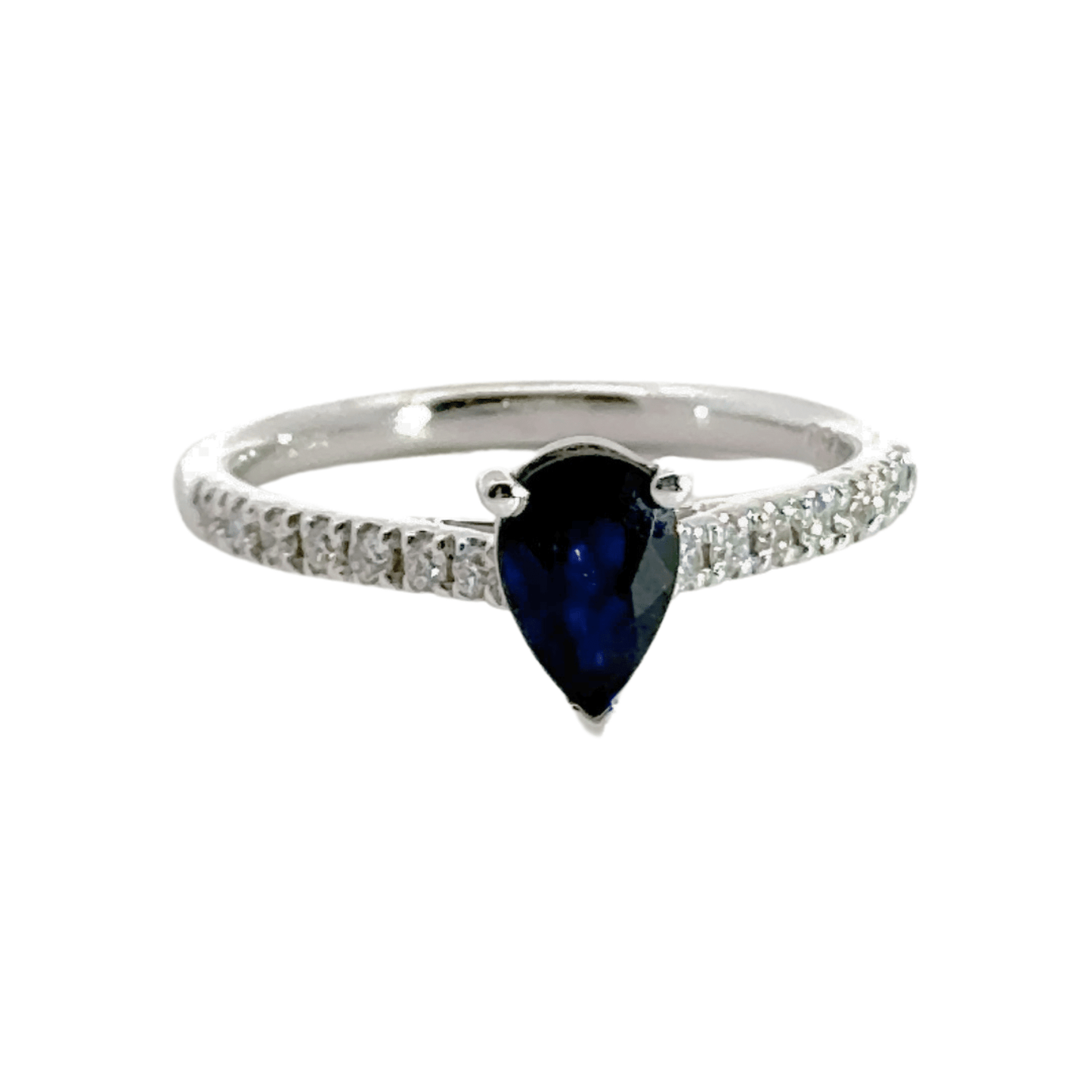 18CT White Gold Sapphire Diamond Ring Aces Jewellers 