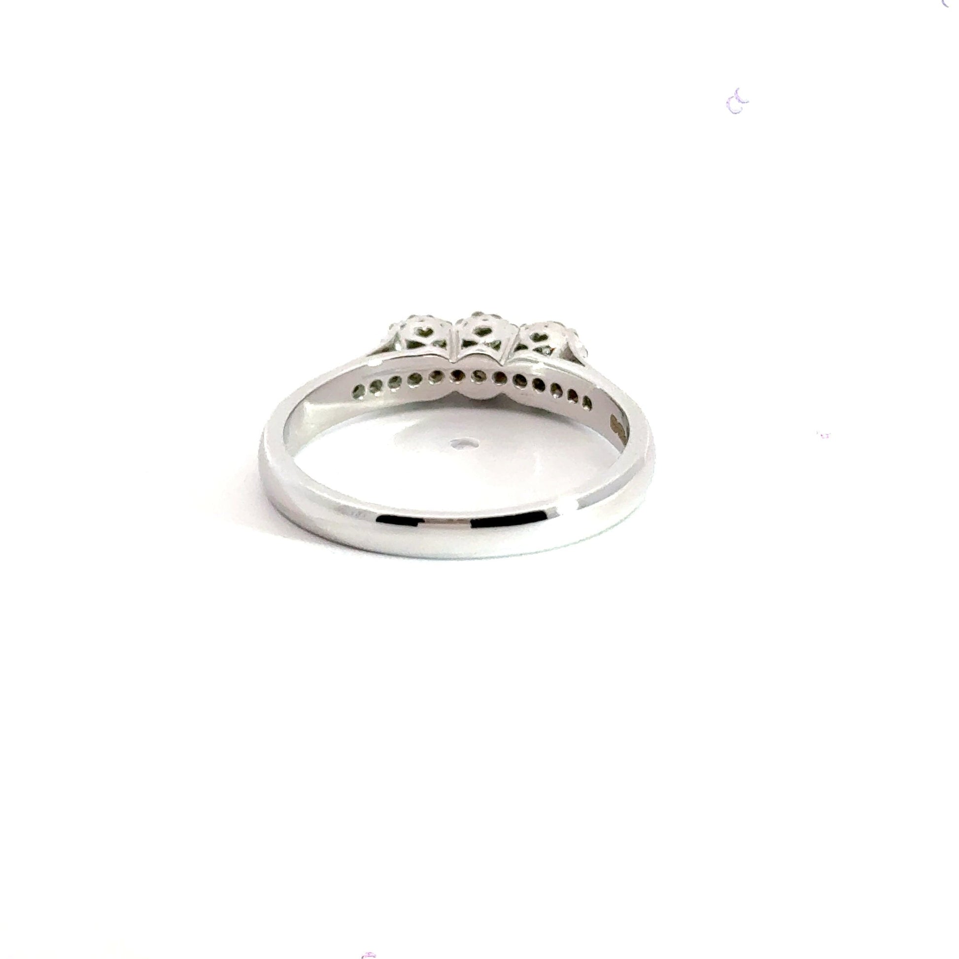 18CT White Gold Trilogy Diamond Ring Aces Jewellers 