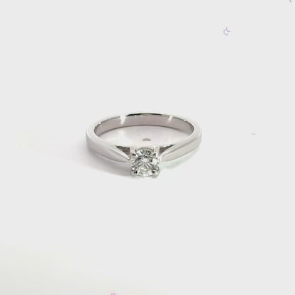 18CT White Gold Solitaire Diamond Ring 0.50CT