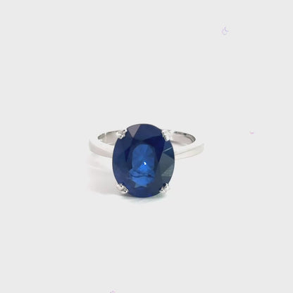 Platinum Heat Treated 4.50CT Sapphire Solitaire