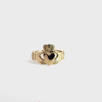 9CT Yellow Gold Fine Claddagh Ring