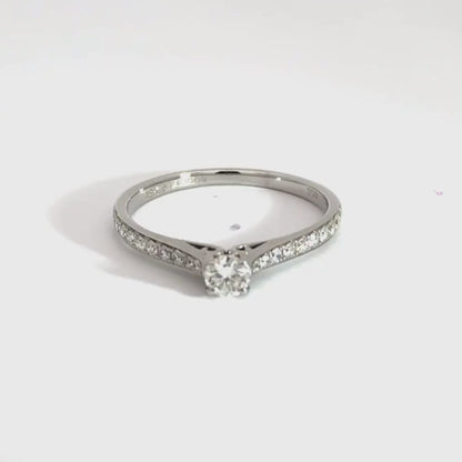 18CT White Gold Solitaire Diamond Ring