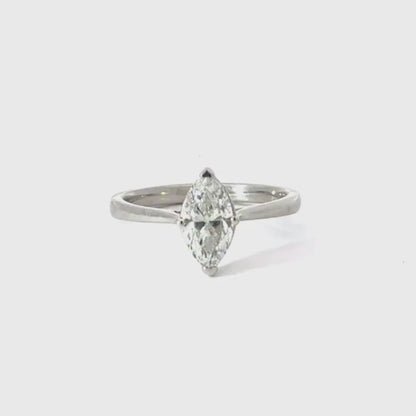 Platinum Marquise Solitaire Diamond Ring