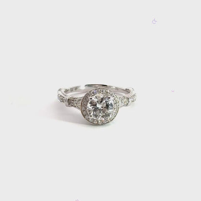 18CT White Gold Halo Diamond Ring