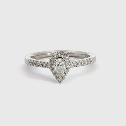 Platinum Teardrop Diamond Ring