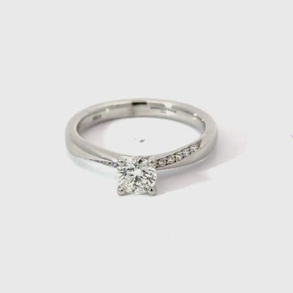 18CT White Gold Solitaire Diamond Ring