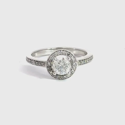 9CT White Gold Diamond Ring Halo