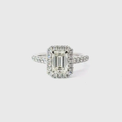 Platinum Emerald Cut Diamond Ring