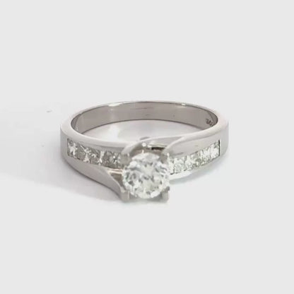 18CT White Gold Solitaire Diamond Ring