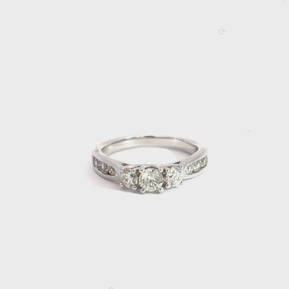 18CT White Gold Diamond Trilogy Ring