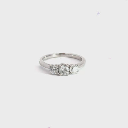 Platinum 3 Stone Trilogy Diamond Ring