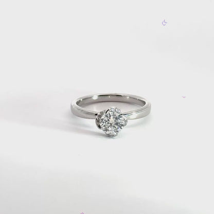 18CT White Gold Solitaire Ring 0.56CT Diamond