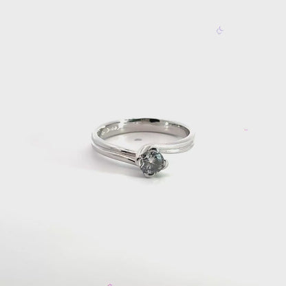 Platinum Solitaire Diamond Ring Twist