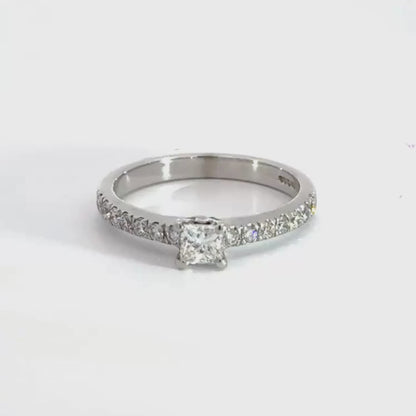 18CT White Gold Solitaire Diamond Ring