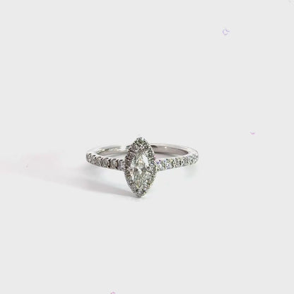 Platinum Marquise Diamond Ring Halo