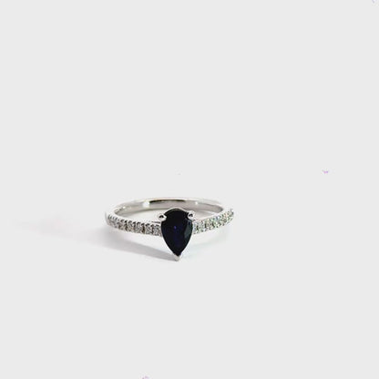 18CT White Gold Sapphire Diamond Ring