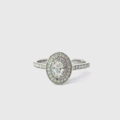 Platinum Diamond Oval Ring