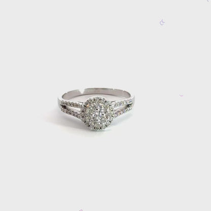 18CT White Gold Halo Diamond Ring