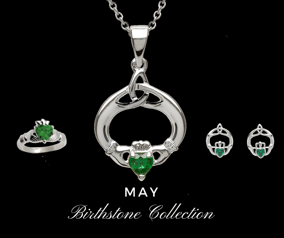 Emerald claddagh online necklace