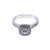 18ct white gold square shape halo style ring Aces Jewellers 