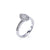 18ct White Gold Marquise shape Rub-over Halo Set Diamond Ring. ACES JEWELLERS LTD 