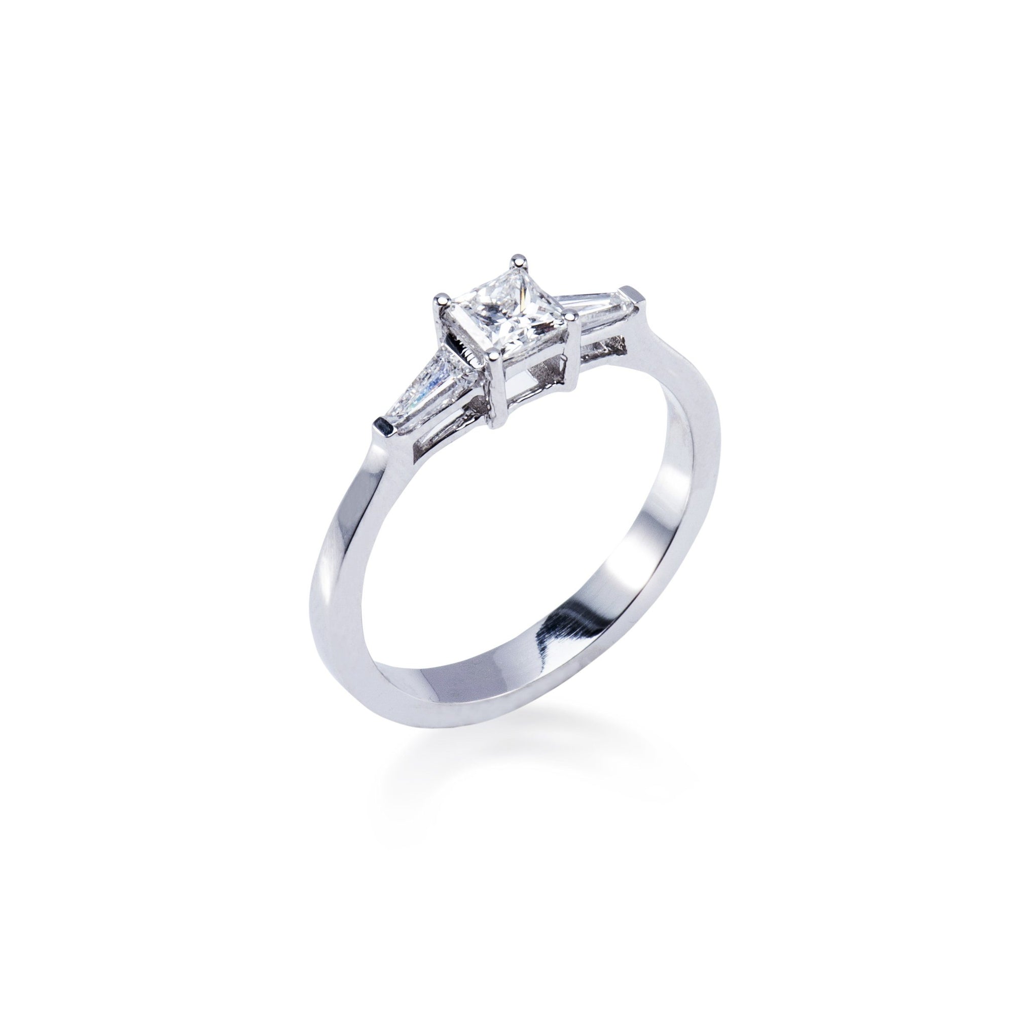 18ct White Gold Trio Style Diamond Engagement Ring Aces Jewellers 